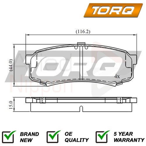 Brake pads set rear torq - brake,