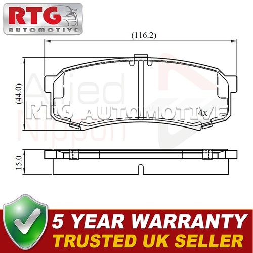 Rear brake pads set fits - rear,