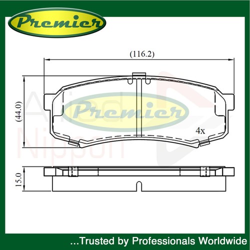 Premier rear brake pads set - premier,