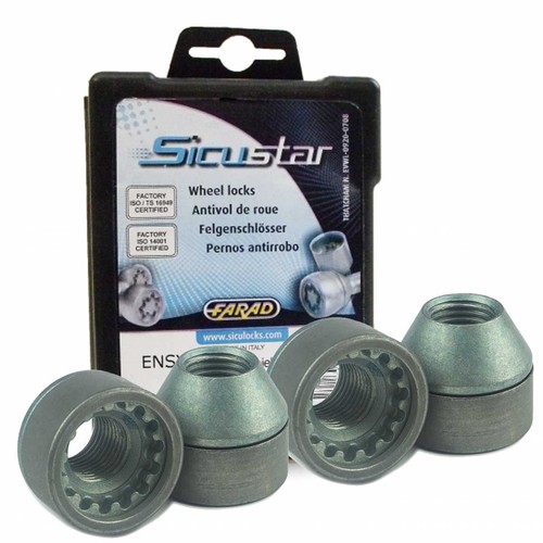 Wheel lock nuts tapered - , 60°